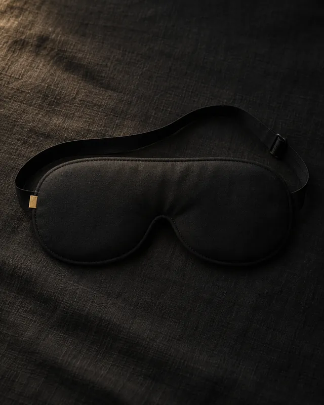 Masque de sommeil de voyage noir, vue principale.