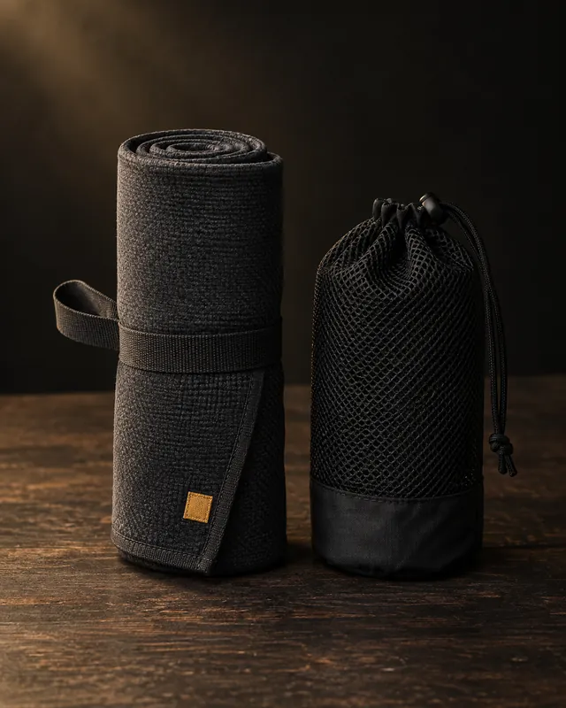 Serviette de voyage compacte anthracite, vue principale.