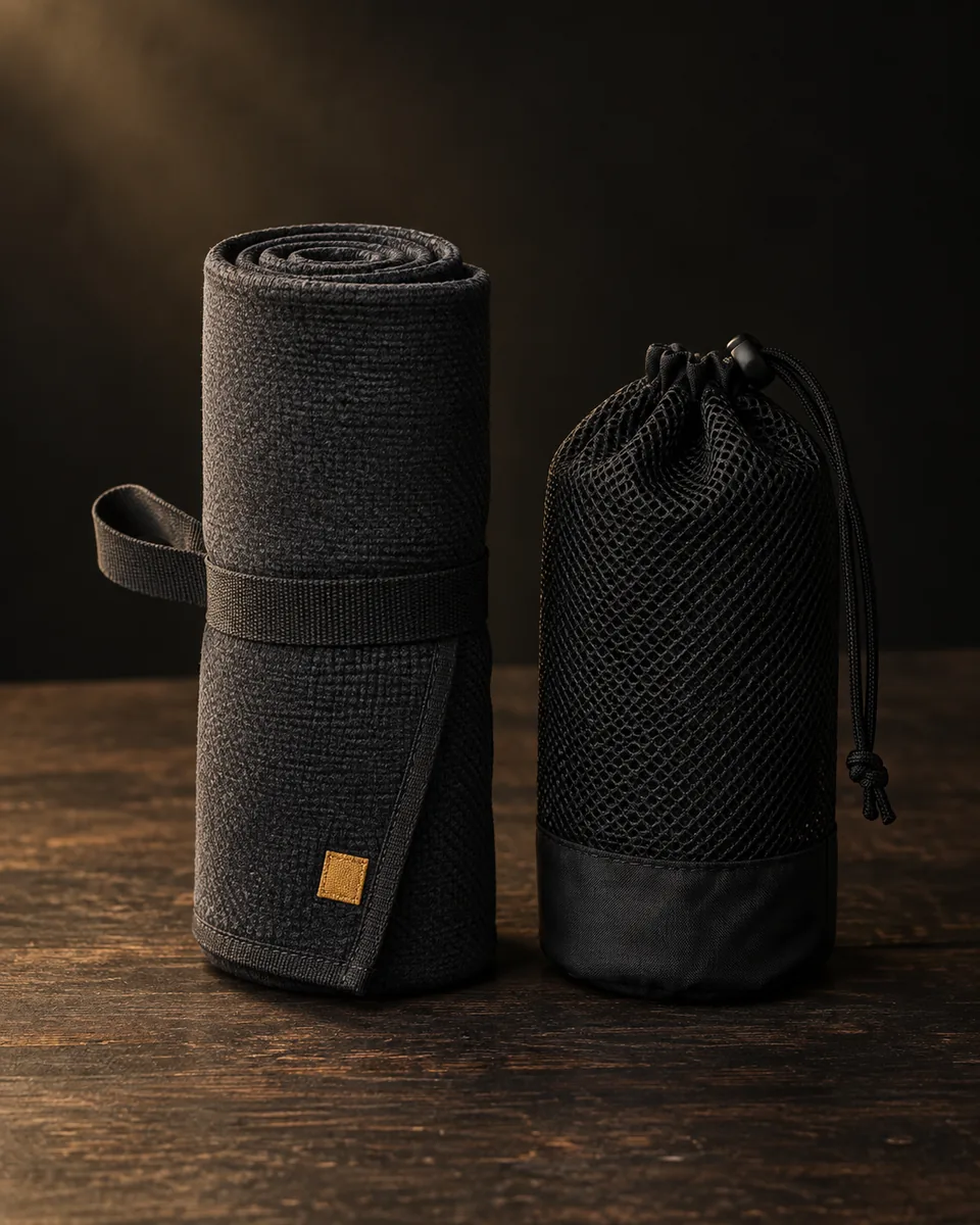 Serviette de voyage compacte anthracite, vue principale.